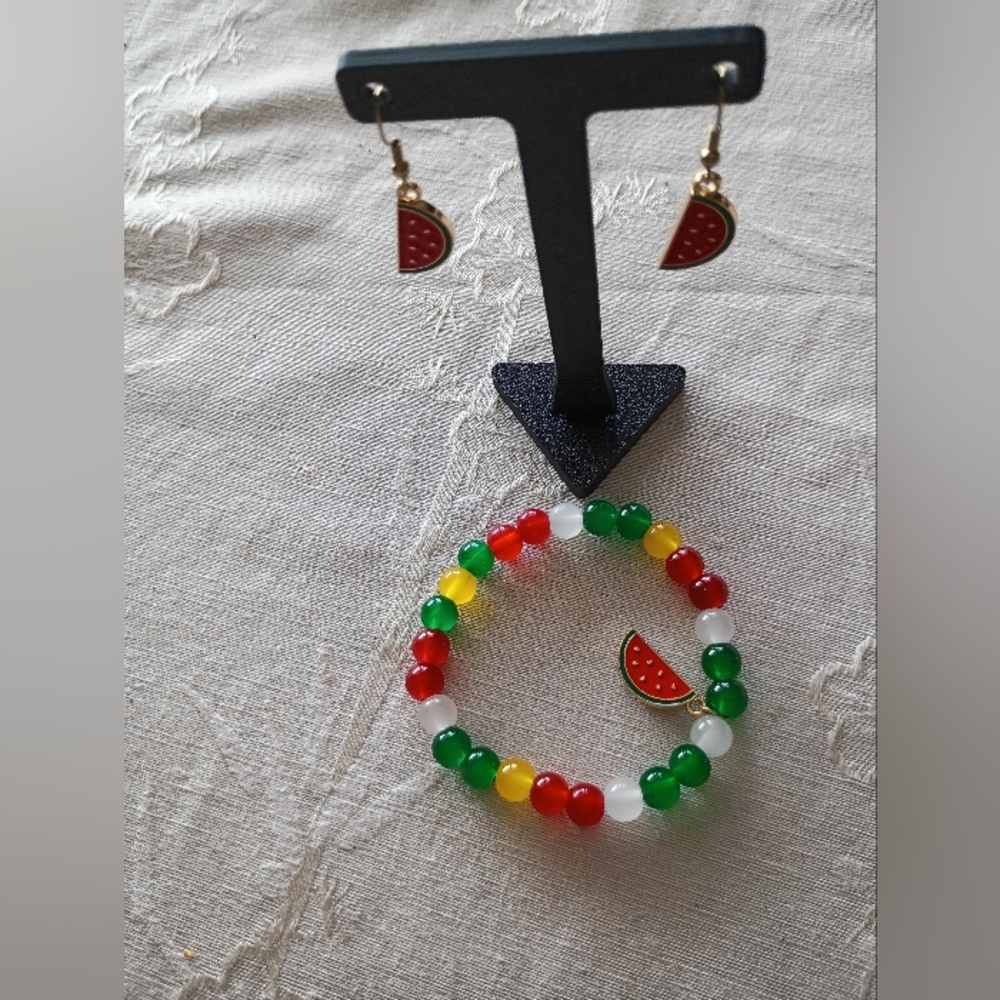 Girl's Watermelon themed Braclet and earring set